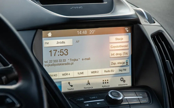 Ford Kuga cena 69990 przebieg: 93000, rok produkcji 2018 z Nowe Warpno małe 631